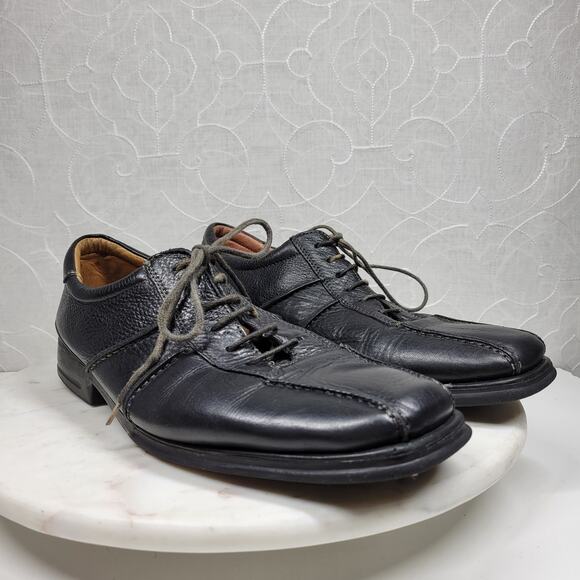 Sandro Moscoloni Brazil Comfort Shoes Mens 9D Black Leather Casual Lace Up - Picture 3 of 16